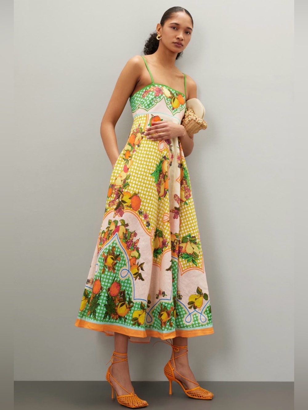 ALÉMAIS Lemonis Printed Linen Midi Dress 6